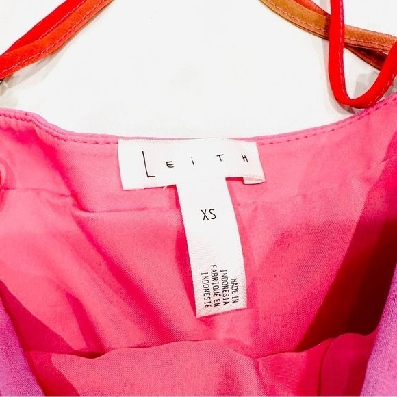 NWT LEITH Ombré Gradient Pink Lemonade Pleated Sleeveless Dress - Picture 4 of 10